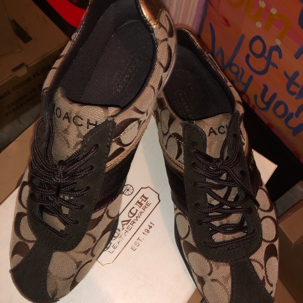 Coach Sneakers (Brown & Gold)